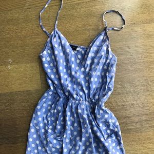 The Addison Story Blue Silk Romper